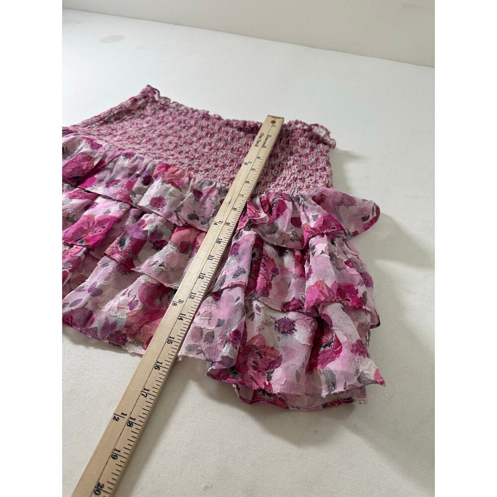 Love Shack Fancy Silk Floral Mini Ruffle Skirt Size Medium EUC - Picture 7 of 7